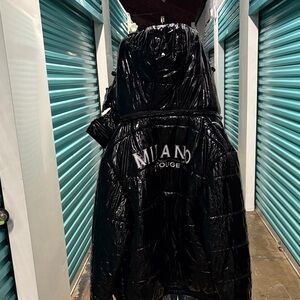 Milano Shiny Black Hooded Jacket